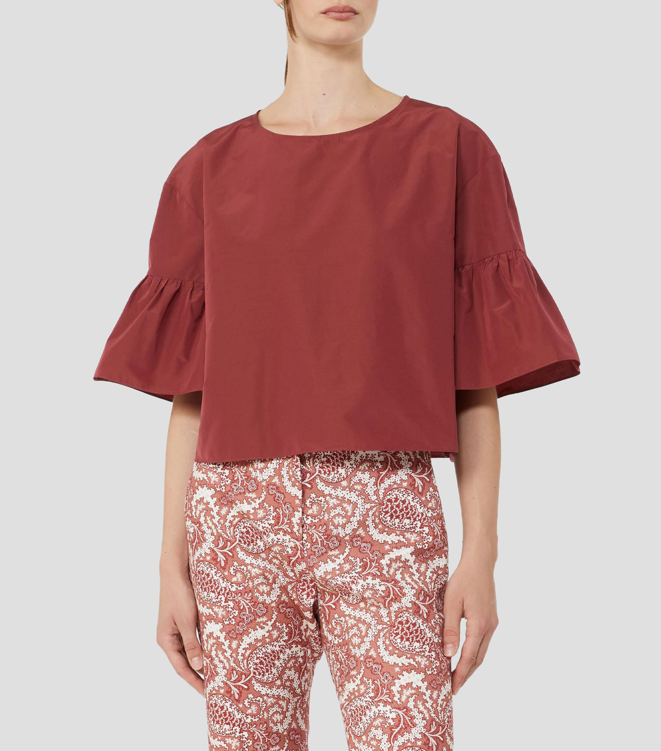 Blusa lisa manga corta Mujer